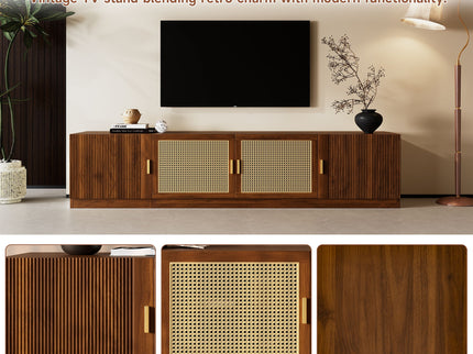 TV Stand, Media Console With Adjustable Shelves - Walnut