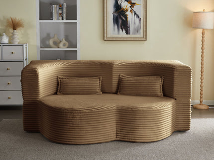 Floor Convertible Sleeper Sofa Bed With 2 Pillows