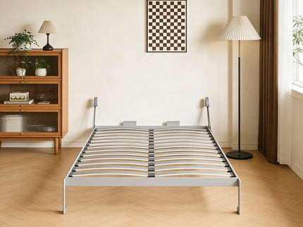 Queen Size Vertical Murphy Wall Cabinet Folding Bed With Automatic Legs - Gray