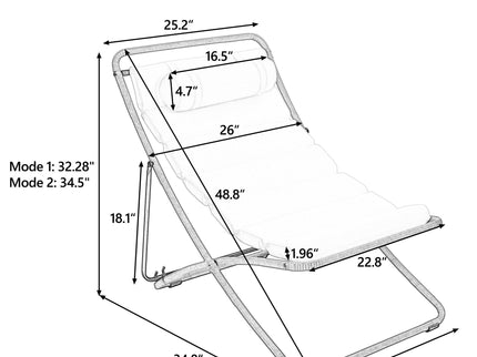 Outdoor Folding Chair With Adjustable Backrest (Set of 2)