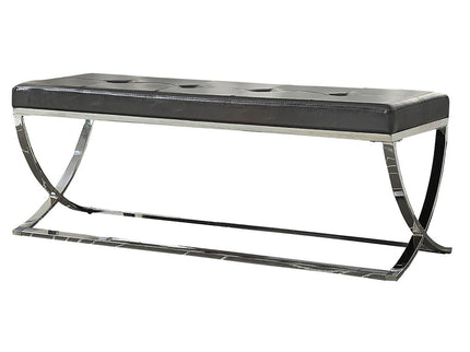 Curve Leg Bench With Upholstery - Black