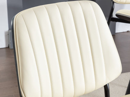 Dining Chairs (Set of 2) Mid-Century Modern Retro Chair With Walnut Bentwood Back Upholstered Seat Metal Legs Adjustable Foot For Kitchen Dining Room Chairs