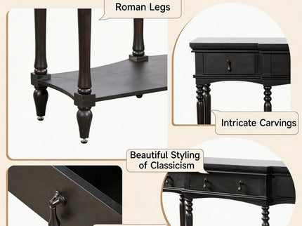 Retro Console Table With 3 Soft Close Drawers