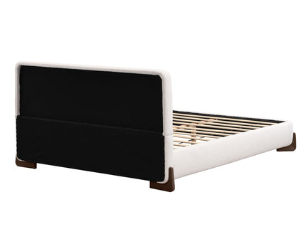 Queen Size Elegant Terry Upholstered Bed - White
