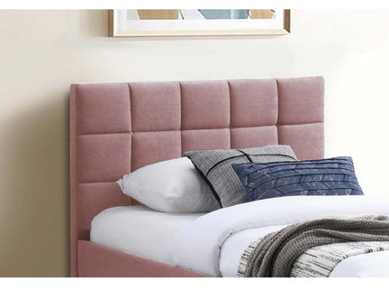 Contemporary Style Bed With Trundle Upholstered Headboard And Footboard Grid Pattern