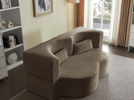Floor Convertible Sleeper Sofa Bed With 2 Pillows