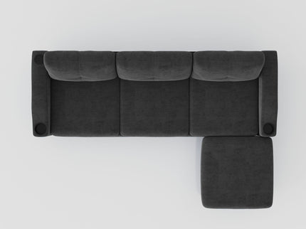 3 Seater Convertible Combination L Shaped Sofa With Footstools With Storage