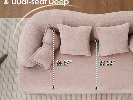 Foldable Sofa Bed, Boneless Couch Convertible Sleeper With 4 Pillows
