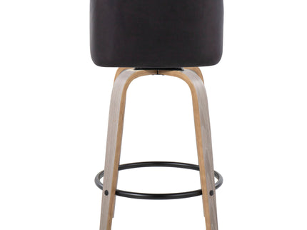 Toriano - Contemporary Fixed Height Counter Stool With Swivel & Round Footrest (Set of 2)