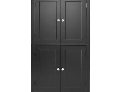 Elegant Bathroom Floor Storage Cabinet With 4 Doors, Adjustable Shelves