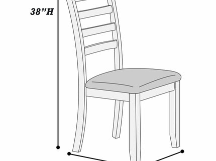 Ladder Back Design Dining Chairs (Set of 2) - Walnut