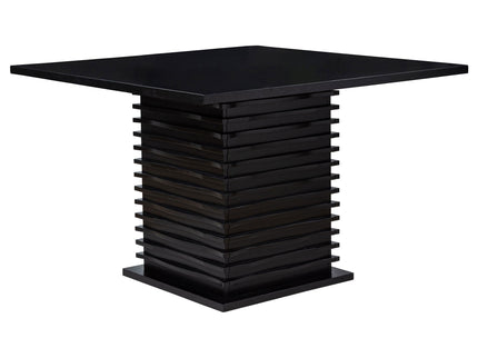 Giannis - Pedestal Counter Height Dining Table With Geometric Wave Base - Black