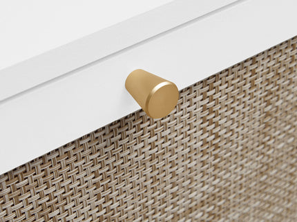 Modern Rattan 3 Door Shoe Rack Cabinet For Entryway