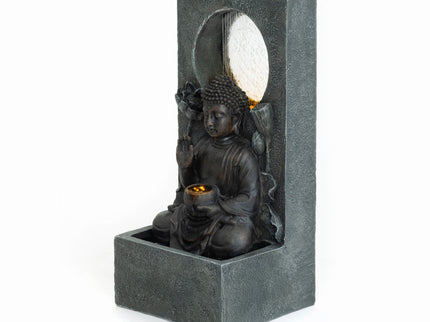 Zen - Outdoor Buddha Waterfall Fountain - Black