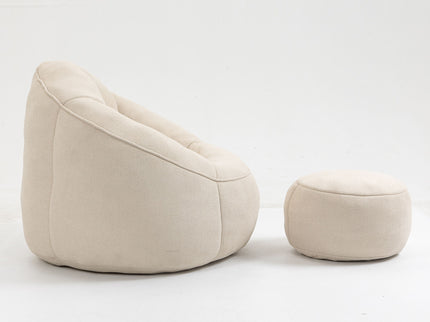 Bedding Bean Bag Sofa Chair High Pressure Foam With Footrest
