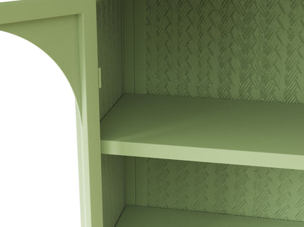 2 Door Wall Cabinet With 3 Tier Storage - Green