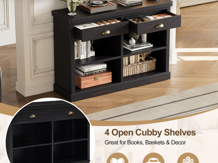 Console Table With 2 Drawers And Open Shelves