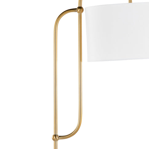 Leslie - Glam / Art Deco Floor Lamp - Gold / White
