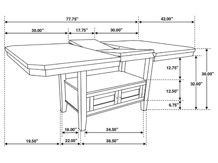 Prentiss - Extension Counter Dining Table - Cappuccino