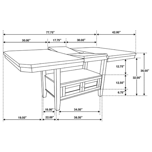 Prentiss - Extension Counter Dining Table - Cappuccino