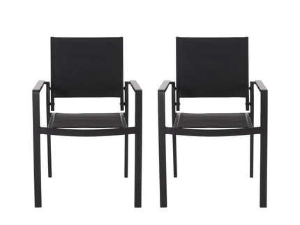 Baird - Outdoor Mesh And Aluminum Dining Chairs - Black