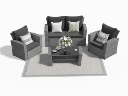 Modern Patio Set With Table And Cushions