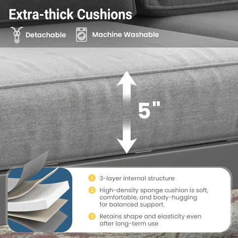 Outdoor Patio Set All-Weather With Thick Cushions
