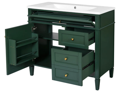Bathroom Vanity & Top Sink, Modern Bathroom Storage Cabinet With 2 Drawers And A Tip-Out Drawer
