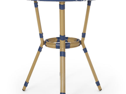 French Bistro Table Outdoor Elegance - White / Blue