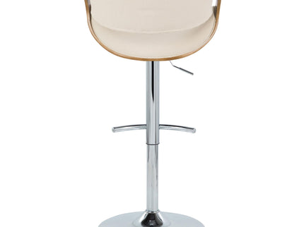 Curvo - Mid Century Modern Adjustable Barstool With Swivel With Rounded T Footrest (Set of 2)