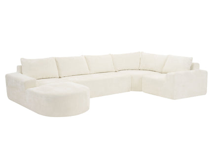 U-Shaped Oversized Modular Cloud Sectional Sofa With Deep Seat For Living Room