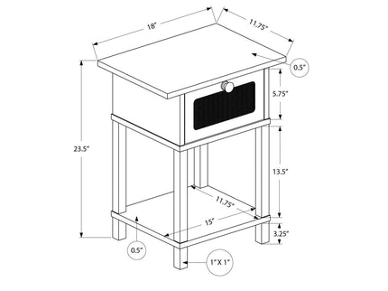 Accent Table With Storage Drawer, 2 Tier Nightstand For Living Room - Natural