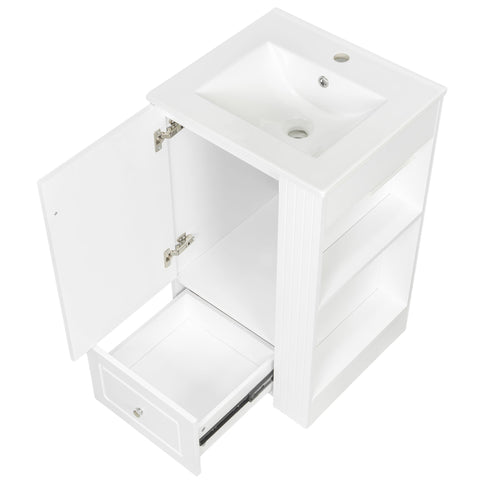 Modern Freestanding Bathroom Vanity With Sink, Soft-Close Drawer, Towel Bar