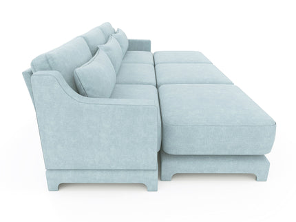 Stylish Sofa With Ottoman And Lumbar Pillows, Ergonomic Design