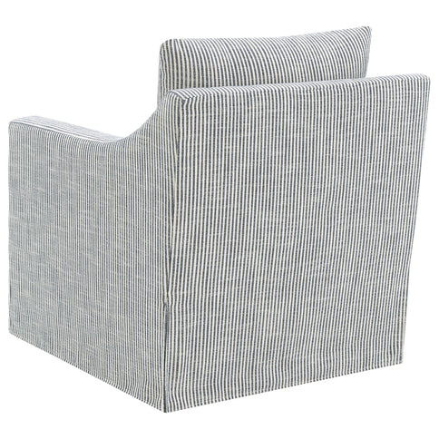 Merced - Upholstered Sloped Arm Accent Swivel Chair With 360 Degree Swivel Base - Gray