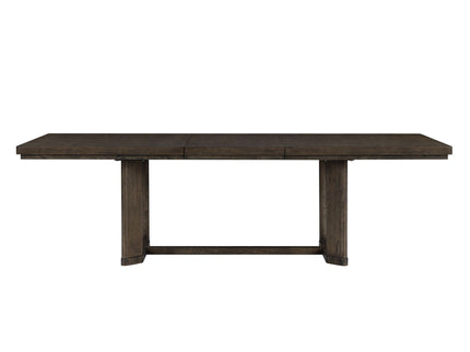 Trestle Dining Table With Leaf - Dark Oak