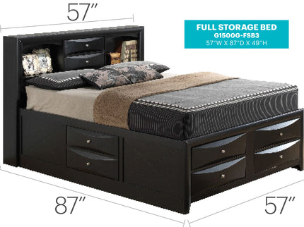 Modern Design Storage Bed With Bookcase Headboard