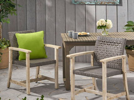 Outdoor Dining Chair Acacia Wood Frame (Set of 2)