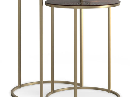 Drake - 2 Piece Nesting Table - Antique Nickel / Antique Copper