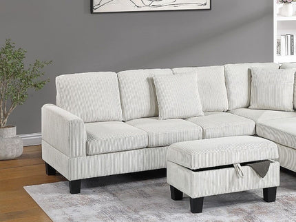 Sectional Sofa With Storage Ottoman And Pillows