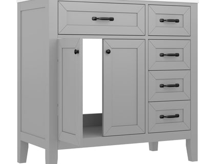 Modern Bathroom Vanity With Sink, Freestanding Design With Drawers And Doors