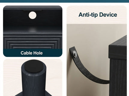 Nightstand With Charging Station & Storage