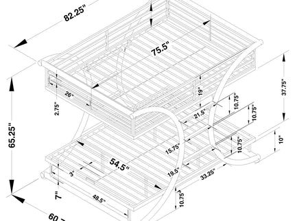 Weston - Bunk Bed Full Over Full - Gunmetal