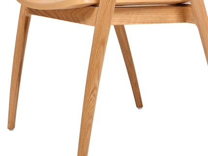 Simeon - Scandinavian Sculpted Dining Chair - Warm Natural Brown