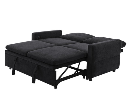 Convertible Sofa Bed Loveseat With Adjustable Backrest And USB Ports