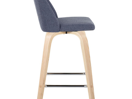 Toriano - Contemporary Fixed Height Counter Stool With Swivel With Square Footrest (Set of 2)