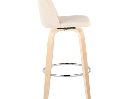 Toriano - Contemporary Fixed Height Barstool & Swivel With Round Footrest (Set of 2)