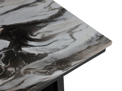 Counter Dining Table With Storage Bottom Shelf For Kitchen - Black