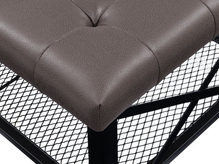 Upholstered Coffee Table With Rack - Dark Brown