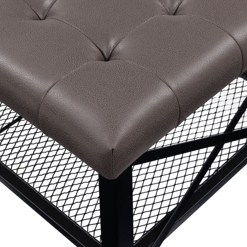 Upholstered Coffee Table With Rack - Dark Brown